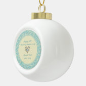 Boule En Céramique Pastel Blue Et Creme Floral Damas (Droite)