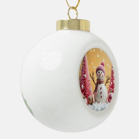 Boule En Céramique Pastel Christmas - Ceramic Ball Ornament (Gauche)