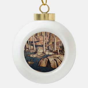 Boule En Céramique Paysage de Backwater par le Canadien AJ Casson