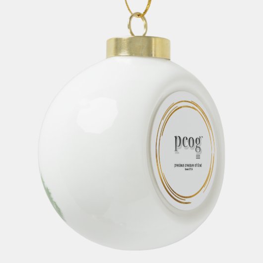 Boule En Céramique pcog WHISPY GOLD CIRCLES with phrase & scripture (Gauche)