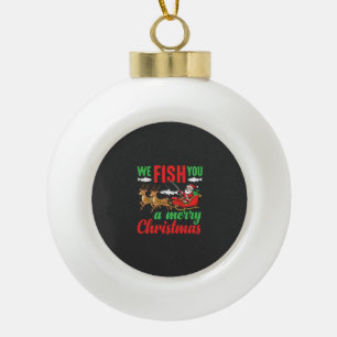 Boule En Céramique Pêche de Noël Joyeux Poisson Vous