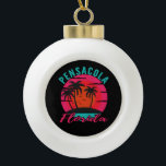 Boule En Céramique Pensacola Floride Palm Trees Beach<br><div class="desc">Pensacola Floride Palmiers en céramique Bal ornement de Noël</div>