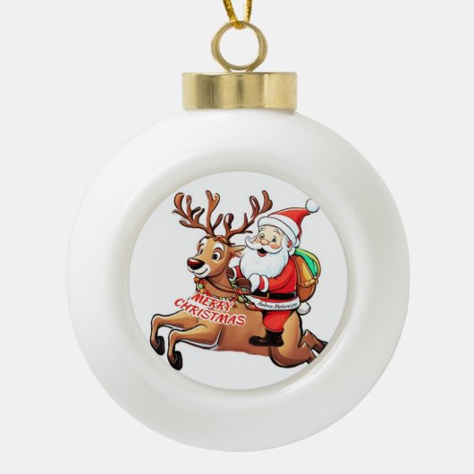 Boule En Céramique Père Noël (Devant)