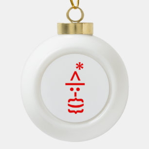 Boule En Céramique Père Noël avec Barbe Émoticône de Noël