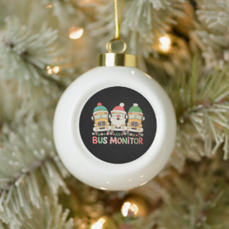 Boule En Céramique Père Noël Chapeau Bus Moniteur Neige Xmas Lumières