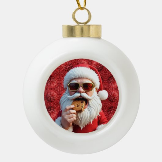 Boule En Céramique Père Noël cool (Devant)