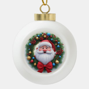 Boule En Céramique Père Noël de dessin animé festif de Noël