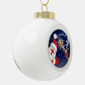 Boule En Céramique Père Noël et Reindeer Joyeux Noël Joyeux dessin an (Gauche)