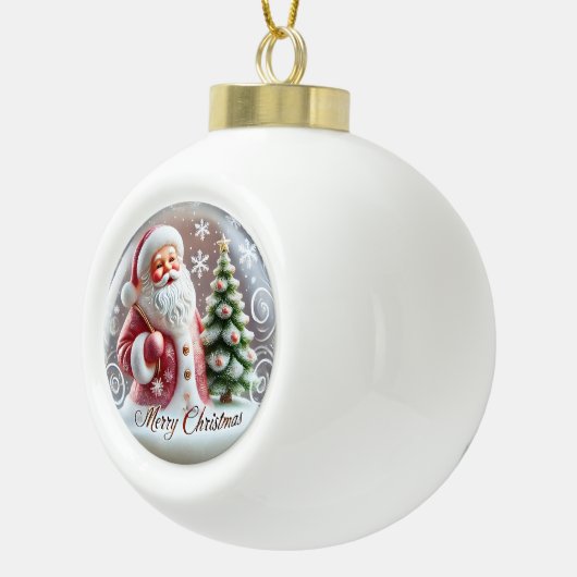 Boule En Céramique Père Noël Festive Tree" - Joyeux Noël (Droite)