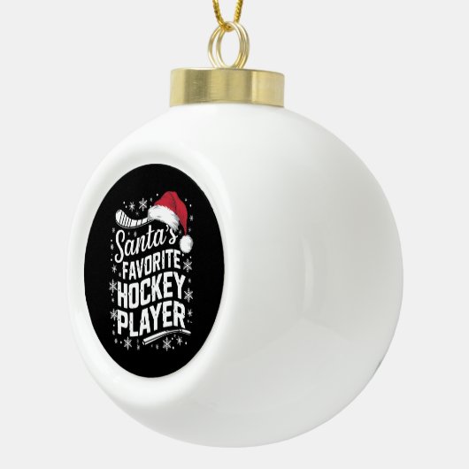 Boule En Céramique Père Noël Joueur de hockey favori Pyjama Noël (Droite)
