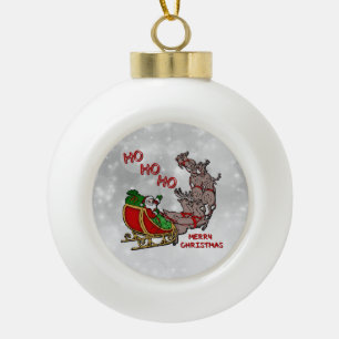 Boule En Céramique Père Noël Sleigh HoHoHo Joyeux bal de Noël