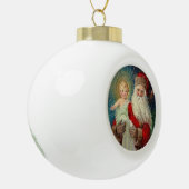 Boule En Céramique Père Noël tenant le bébé Jésus (Gauche)