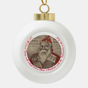 Boule En Céramique Père Noël Vintage personnalisable