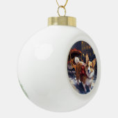 Boule En Céramique Période festive de Noël Corgi (Gauche)
