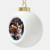 Boule En Céramique Période festive de Noël Corgi (Droite)
