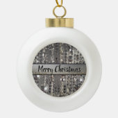 Boule En Céramique Perles à cordes argentées brillantes (Devant)