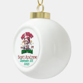 Boule En Céramique Personalize  Baby First Christmas Brown Santa Deer (Droite)