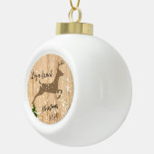 Boule En Céramique Personalized doe Christmas bauble wooden backgroun (Droite)