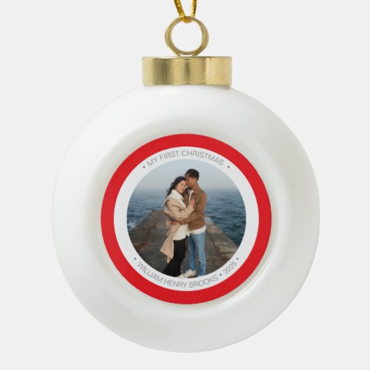 Boule En Céramique Personalized Snowflake Framed Ornament (Devant)