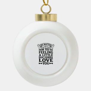 Boule En Céramique Petit Chien Amour Vous Conception de Typographie V