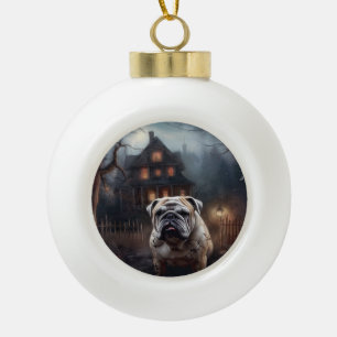 Boule En Céramique Peur d'Halloween Bulldog