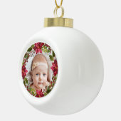 Boule En Céramique Photo bébé aquarelle Poinsettia Floral (Droite)