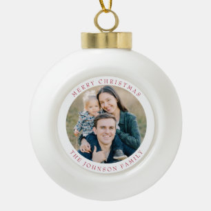 Boule En Céramique Photo de fête Joyeux Noël
