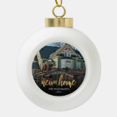 Boule En Céramique Photo First Christmas New Home Gold Script (Devant)