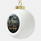 Boule En Céramique Photo First Christmas New Home Gold Script (Droite)