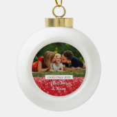 Boule En Céramique Photos de famille Noël (Devant)