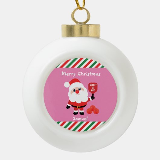 Boule En Céramique Pickleball 🎅 Père Noël Ceramic Ball Christmas Orn (Devant)