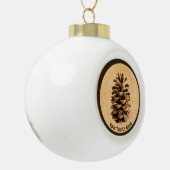Boule En Céramique Pine Cône Sur Papier Ancien (Gauche)