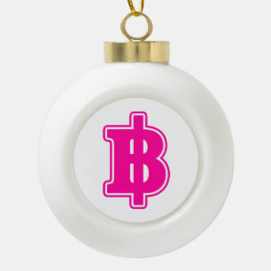 Boule En Céramique PINK BAHT SIGNER ฿ Thai Devise ฿