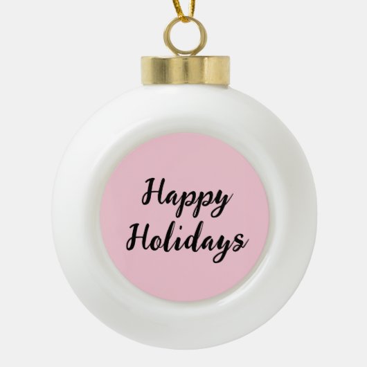 Boule En Céramique Pink pastel joyaux vacances Noël stylet simple (Devant)