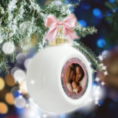 Boule En Céramique Pink Winter Famille de Noël