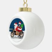 Boule En Céramique Pitbull Chien Noël Père Noël (Droite)