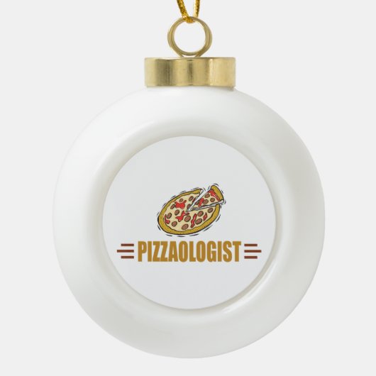 Boule En Céramique Pizza drôle (Devant)