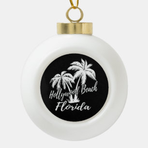 Boule En Céramique Plage de Hollywood Beach Floride Palm Trees Beach