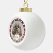 Boule En Céramique Plaid Shih Tzu Pet Photo Papa Maman Fêtes de Noël (Droite)