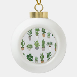 Boule En Céramique Plantes de maison, motif vintage de doodle