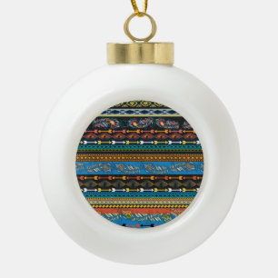 Boule En Céramique Plumes ethniques : Broderie Boho Chic