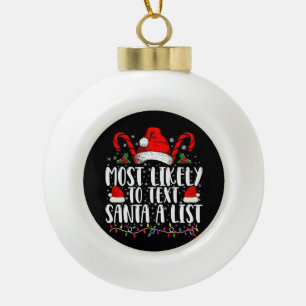 Boule En Céramique Plus susceptible d'envoyer un SMS au Père Noël Une
