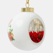 Boule En Céramique Poinsettia de Noël (Gauche)