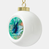 Boule En Céramique Poissons noirs d'encre bleus de Betta (Droite)