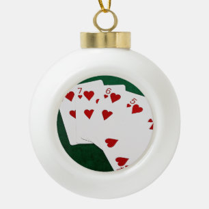 Boule En Céramique Poker Hands - Flush droit - Coeur