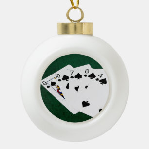 Boule En Céramique Poker Hands - Flush - Spades Suit
