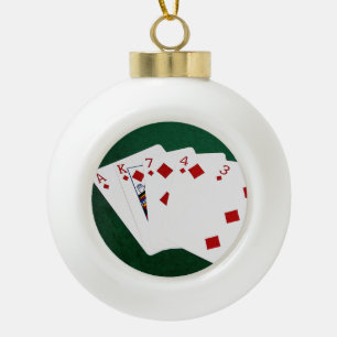 Boule En Céramique Poker Mains - Flush - Costume Diamants