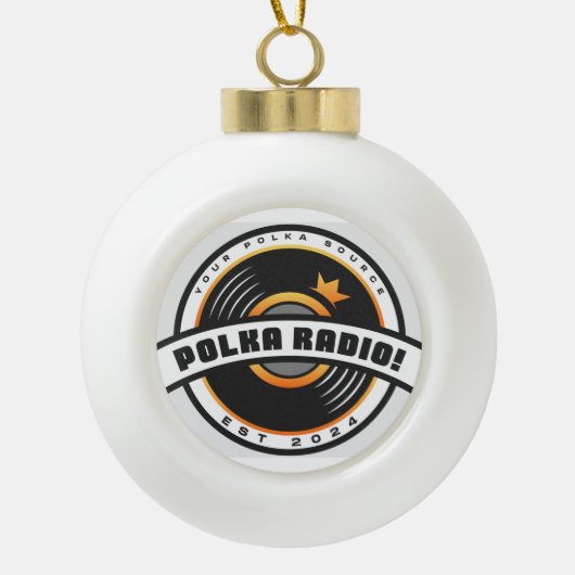 Boule En Céramique Polka Radio Snowflake Framed Ornament (Devant)