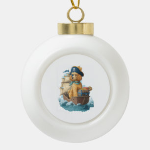 Boule En Céramique Poodle Pirate � Drôle de chien de mer
