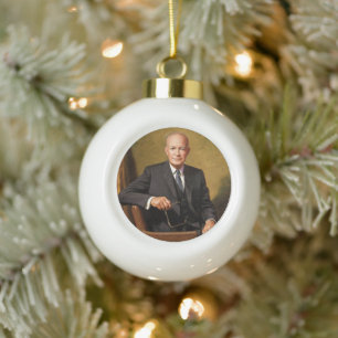 Boule En Céramique Portrait de la Maison Blanche du président Dwight
